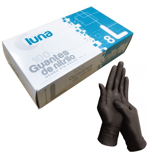 Guantes Nitrilo Negro Talla L 100 u/c