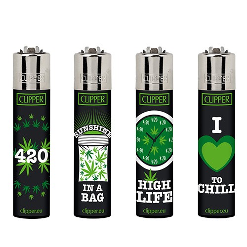 Mechero Clipper Green  Leaves CP11R 48u*