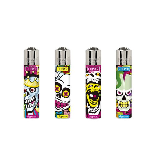 Mechero Clipper Fluo Skulls 2 CP22R