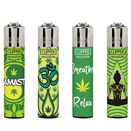 [CLI94] Mechero Clipper Weed Yoga CP22R 48uds
