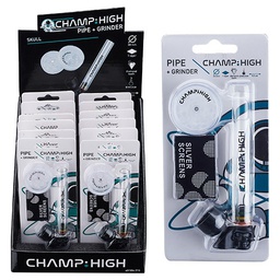 [PLP2] Pipa Cristal+Grinder 12uds Champ High
